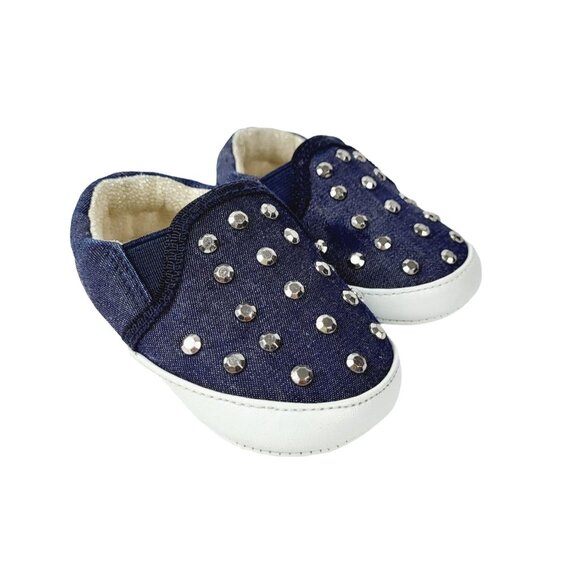 Stuart Weitzman Baby Vance Studded Pram Shoes - Size‎ 2 - Picture 1 of 6